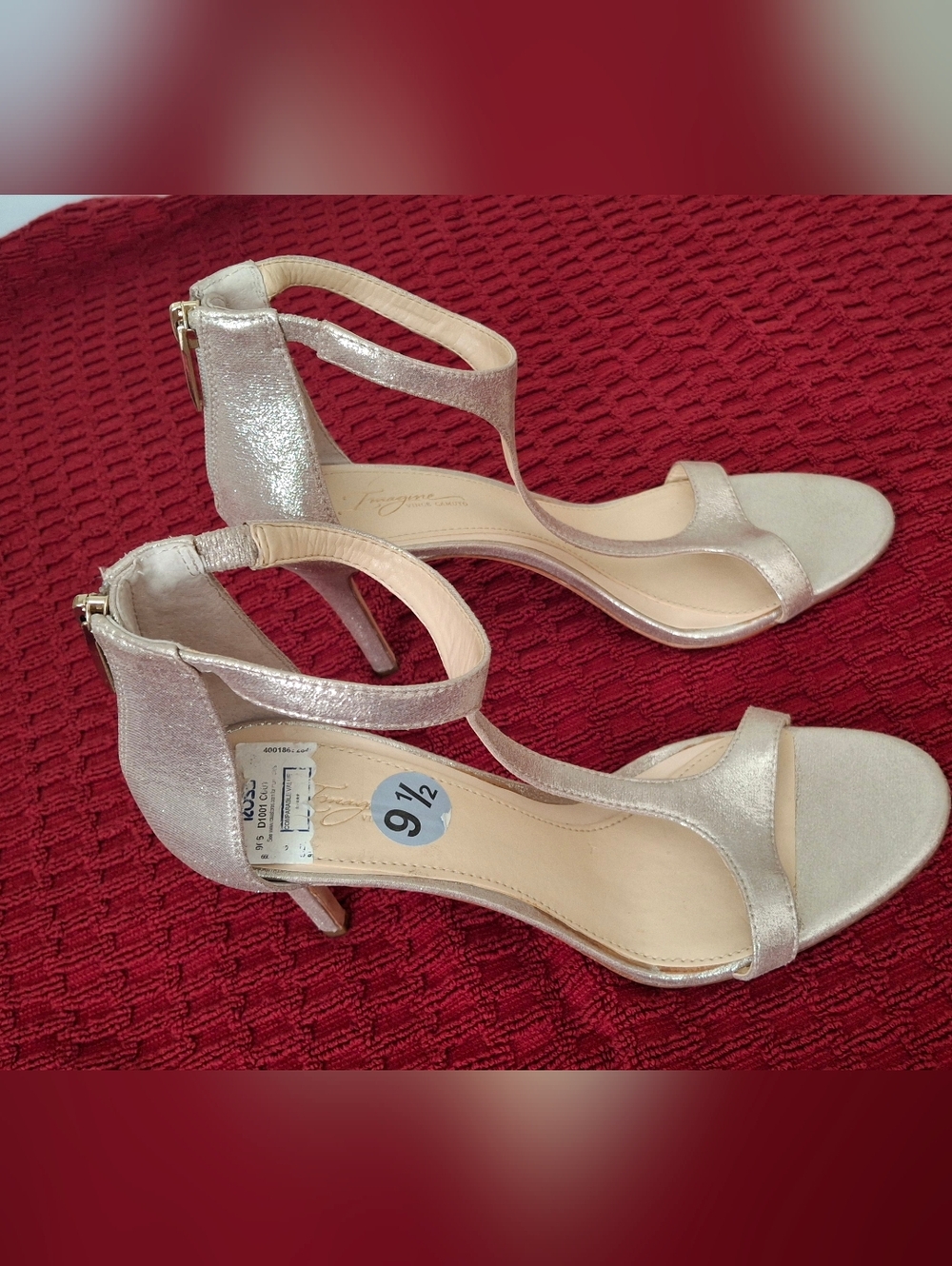 Women's Metallic Nude Strappy Heels